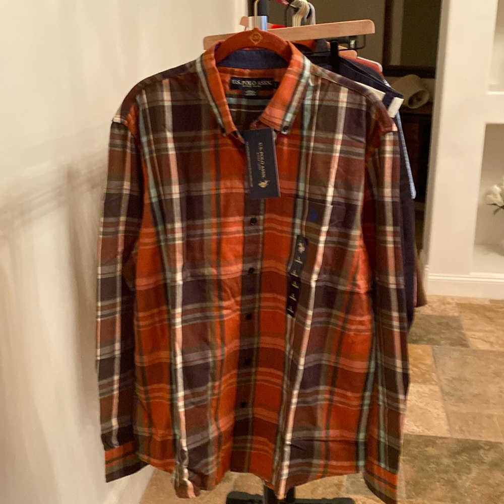 US POLO ASSN. button down shirt - size large .